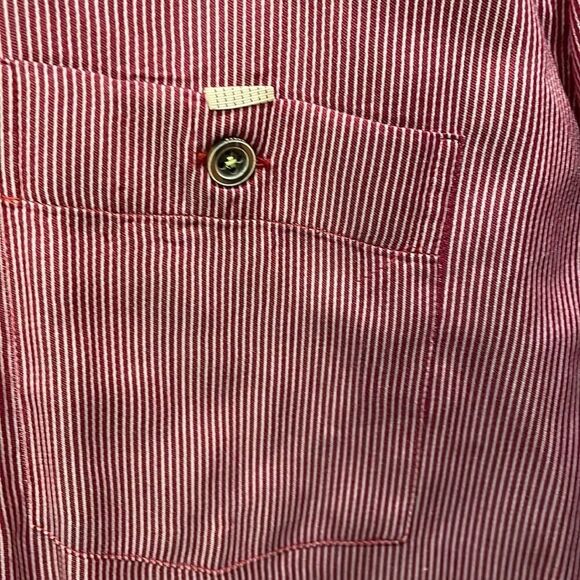 Ted baker mens red striped button down long sleeved collared shirt - Picture 3 of 14